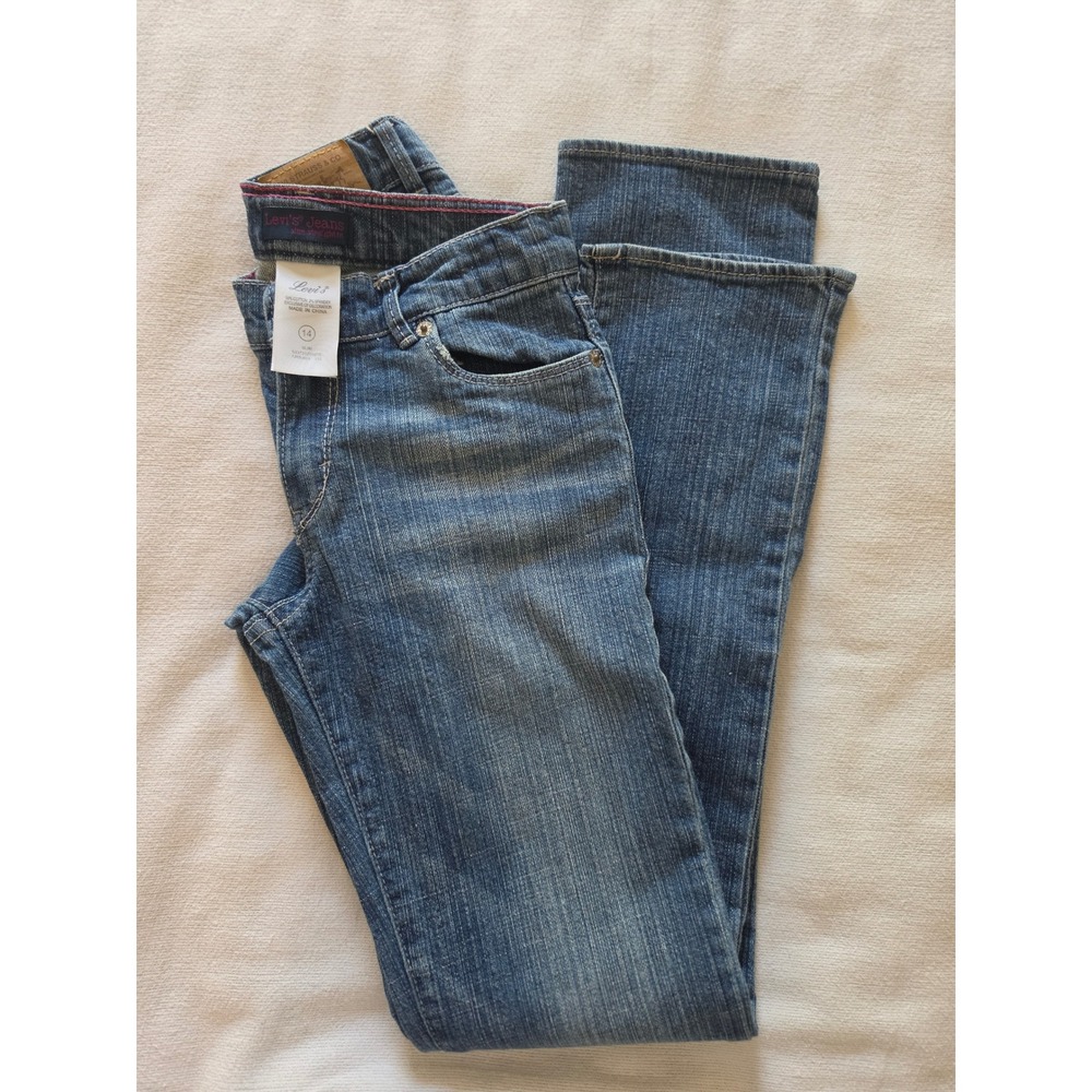 Vintage Levis Girls Slim Straight Leg Jeans Blue Denim Size 14 1265-803 310